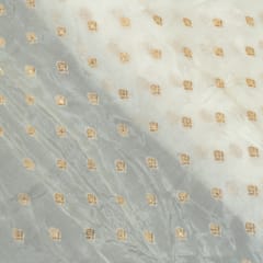 White Dyeable Dola Silk Jacquard Fabric