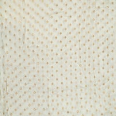 White Dyeable Dola Silk Jacquard Fabric