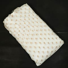 White Dyeable Dola Silk Jacquard Fabric