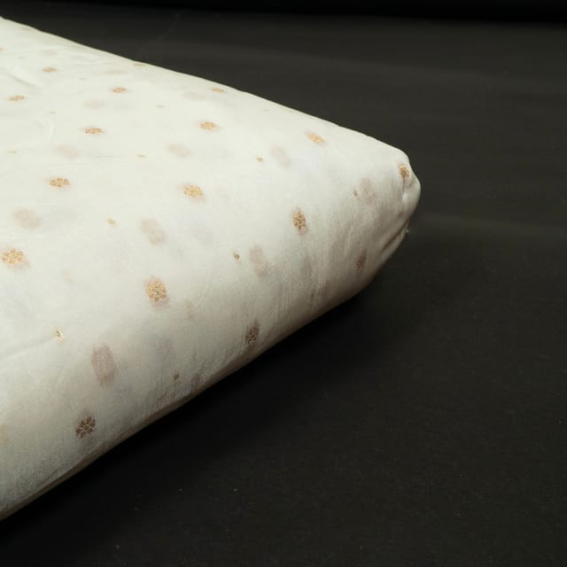 White Dyeable Dola Silk Jacquard Fabric