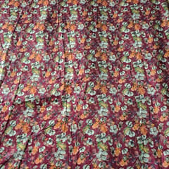 Pink Color Velvet Printed Fabric