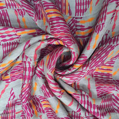 Majenta Color Chiffon Printed Fabric