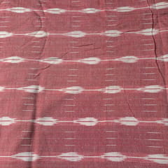 Onion Pink Color Cotton Ikat Fabric