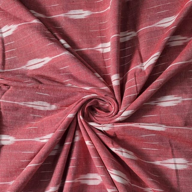 Onion Pink Color Cotton Ikat Fabric