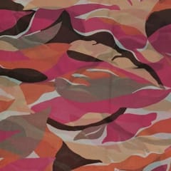 Orange Color Platinum Chiffon Printed Fabric