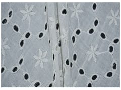 Kora Cotton Dyeable Floral Cutwork Pattern Chikankari Embroidered Fabric