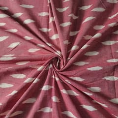 Light Pink Color Cotton Ikat Fabric