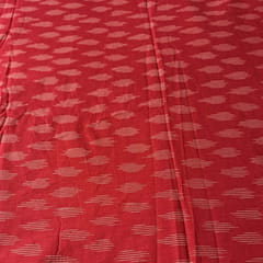 Red Color Cotton Ikat Fabric