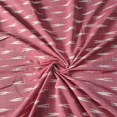 Light Pink Color Cotton Ikat Fabric