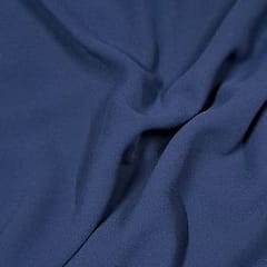 Navy Blue Color Pearl Georgette Fabric (N266)