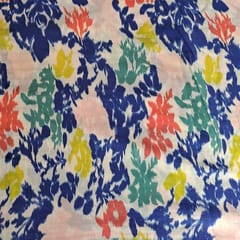 Multi Color Pure Crepe Printed Fabric