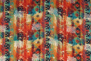 Multi Color Viscose Dola Silk Printed Jacquard Fabric