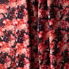 Red Color High Quality Velvet Printed Fabric