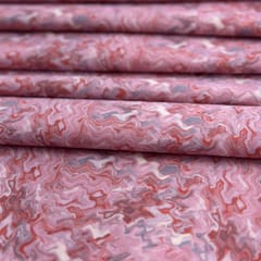 Pink Color High Quality Velvet with Marble Finish Printed Fabric