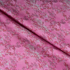 Pink Color Modal Satin Printed Fabric