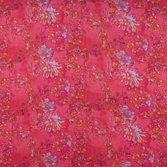 Pink Color Modal Satin Printed Fabric