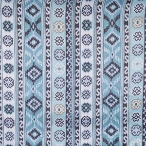 Blue Color Viscose Silk Geometric Printed Fabric