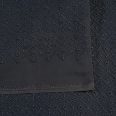 Black Color Georgette Chikan Embroidered Fabric (75CM Piece)