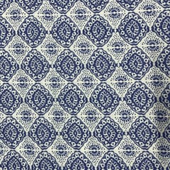 White Color Cotton Linen Slub Printed Fabric