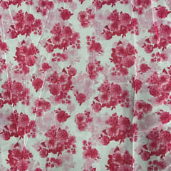 Pink Color Organza Printed Fabric