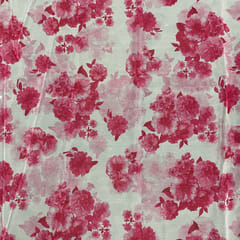 Pink Color Organza Printed Fabric