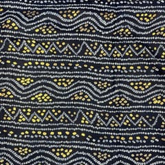 Navy Blue Color Linen Slub Foil Printed Fabric