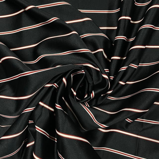 Black Color Metallic Stripe Fabric