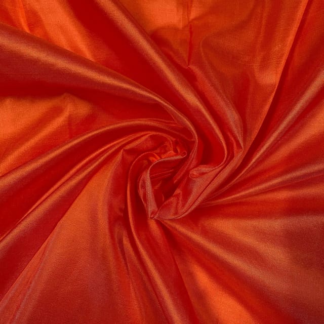 Dark Orange Color Pure Silk Fabric