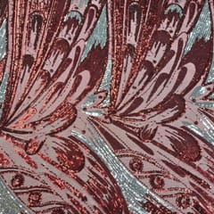 Maroon Color Sequins Embroidered Fabric