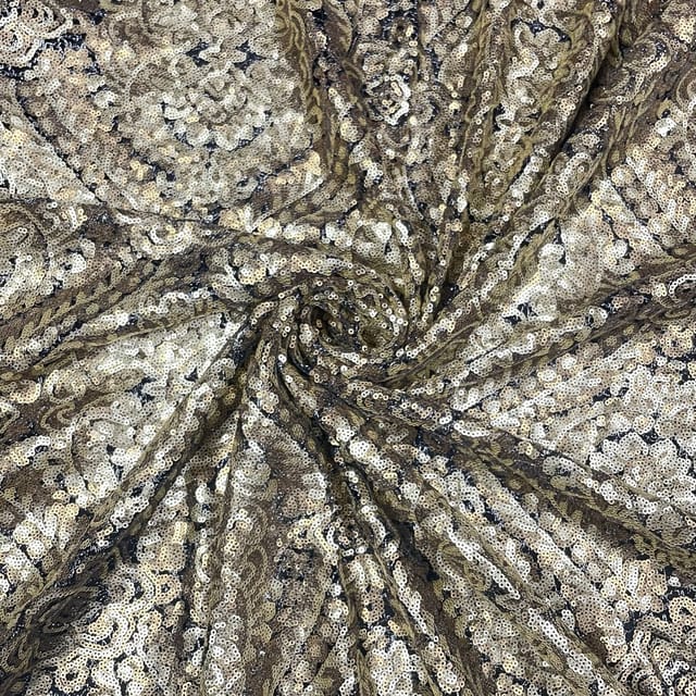 Gold Color Imported Sequins Fabric