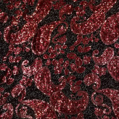 Maroon Color Imported Sequins Fabric