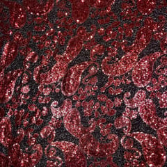 Maroon Color Imported Sequins Fabric