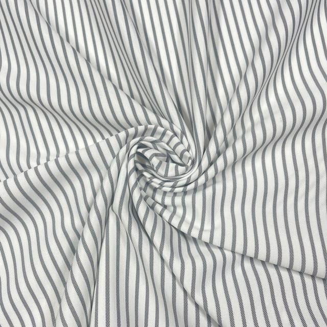 White Color Zara Lycra Stripes Fabric