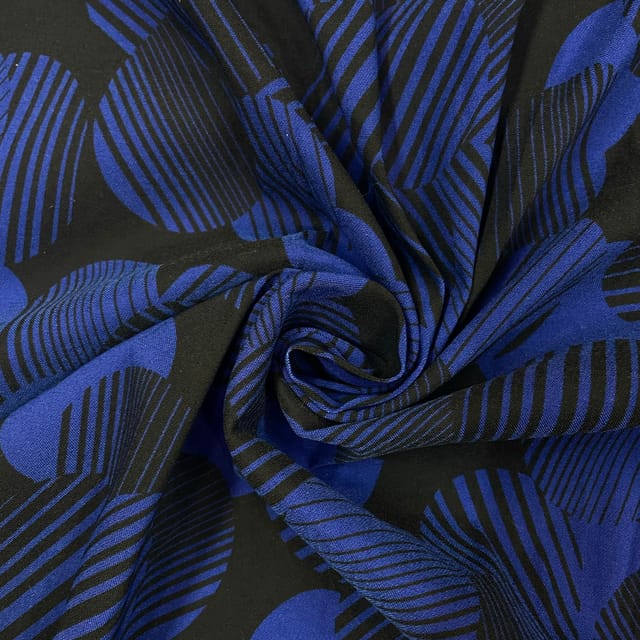 Blue and Black Color Lycra Fabric