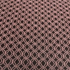 Pink Color Net Embroidered Fabric