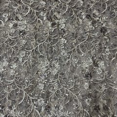 Light Gold Color Net Embroidered Fabric