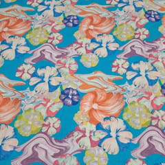 Multi Color Cotton Linen Printed Fabric