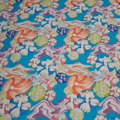 Multi Color Cotton Linen Printed Fabric