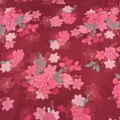 Maroon Color Corduroy Printed Fabric