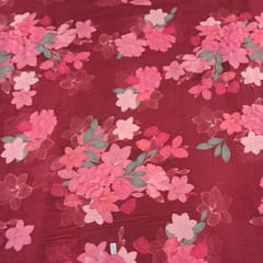 Maroon Color Corduroy Printed Fabric