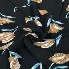 Black Color Corduroy Printed Fabric