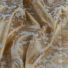 White Color Brocade fabric (1.90 Meter Piece)