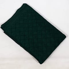 Dark Bottle Green Color Cotton Chikan Fabric