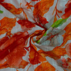 Multi Color Viscose Cotton Dobby Printed Fabric