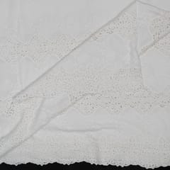 White Dyeable Cotton Lace Embroidered Fabric