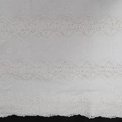 White Dyeable Cotton Lace Embroidered Fabric