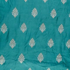 Green Color Muslin Embroidered Fabric (1.40Meter Piece)