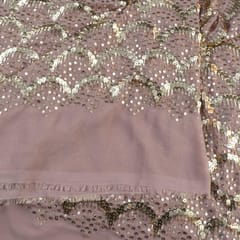 Move Color Georgette Sequins Embroidered Fabric (85cm Piece)