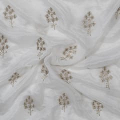 Dyeable Chinon Embroidered Fabric