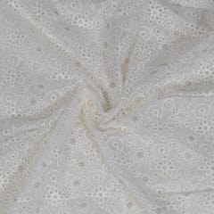 Dyeable Viscose Organza Embroidered Fabric